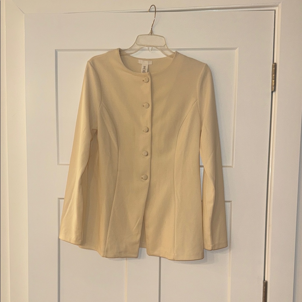 H&M Light Cream Tailored Button Jacket
